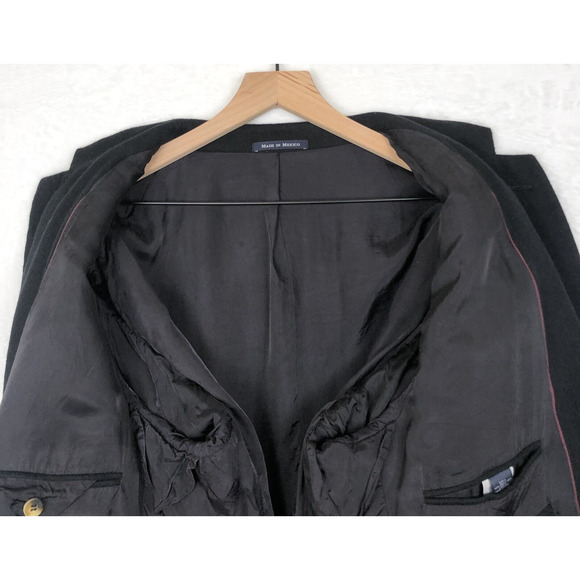 VTG LANDS' END Camel Hair Blazer Men's Sz 48R Black Sport Coat Classic USA Made‎ - Picture 16 of 16